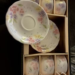 Snow Bone China Angel Coffee Set