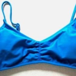 No Boundaries Blue Cinch-Front Bralette Bikini Top - Adjustable Straps -NWT 