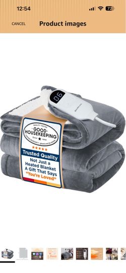 Bedsure Electric Blanket Twin with Preheat Function - Soft Flannel Heated Blanket Twin Size, Fast Heating with 6 Time Settings (Up to 10H) & 6 Heat Se