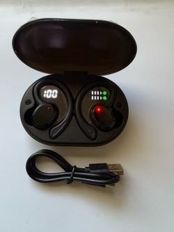 Q38 Wireless Bluetooth Earbuds with Charging Case Black