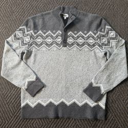 Goodfellow & Co Men’s Large Gray Fair Isle Mock Neck Sweater NWOT