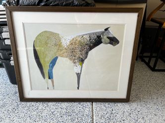 Framed Abstract Horse Watercolor Art Print