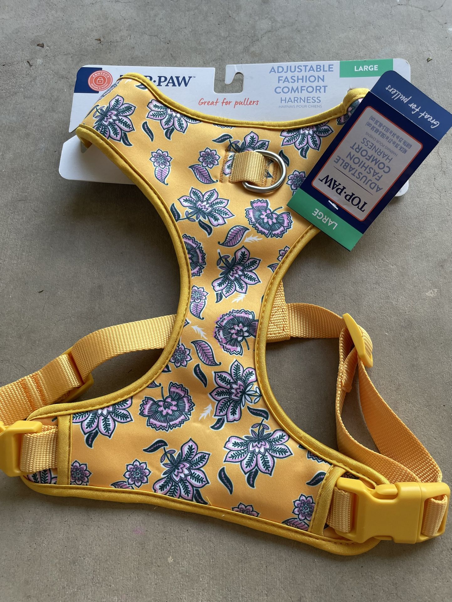 L Floral Dog Harness