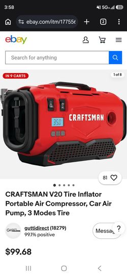 Craftsman V20 Portable Tire Inflator Air Compressor