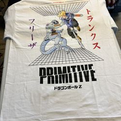 Mens Size LARGE Primitive Dragon Ball Collab Super Saiyan Future Trunks Mecha Frieza T-shirt Tee 