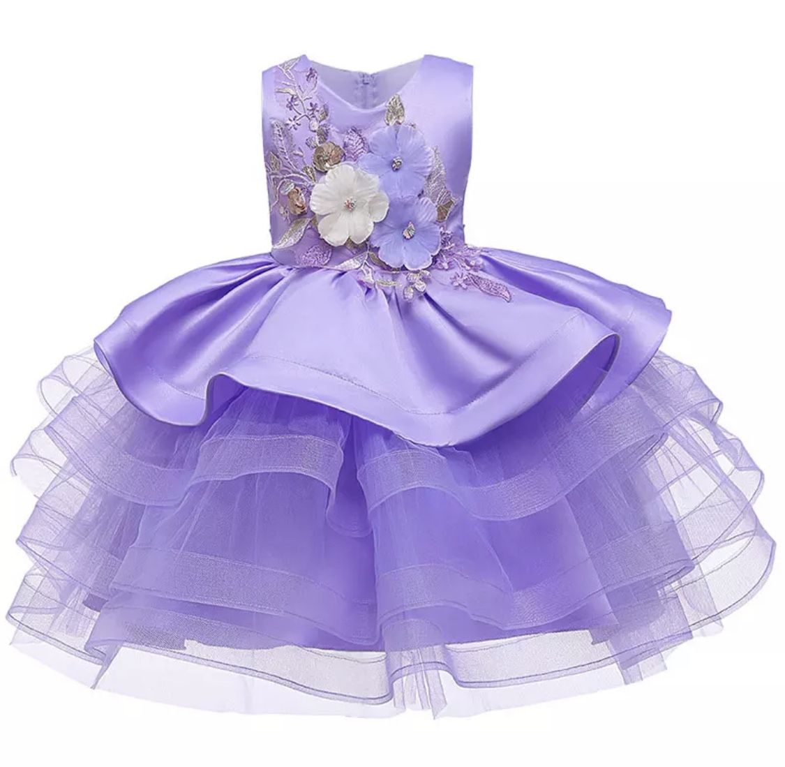 Brand New, Girls Party Tutu Dress with Flowers, size 4T 💜