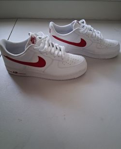 Nike Air Force 1 Low '07 White/Gym Red Sneakers Men's Size 13.