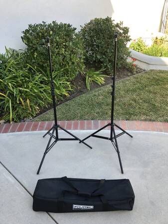 Reduced! Fovitec StudioPro (2x) Adjustable Photo Video Light Stands (about 8’tall)