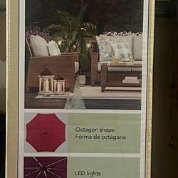 9ft Lighted Patio Umbrella