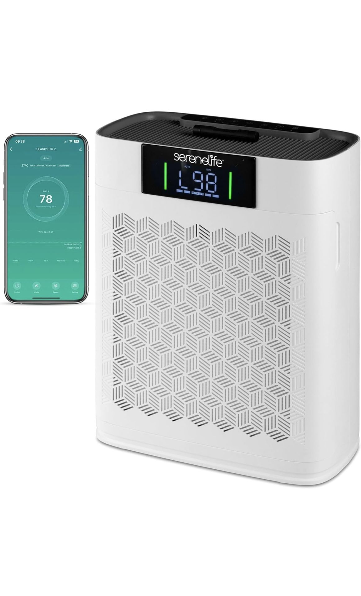 Air Purifier with Smart WiFi & App Control Brand New