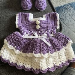 Baby Dress With Matching Shoes