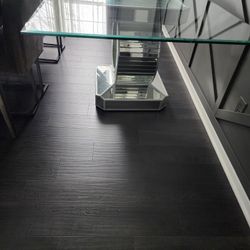Glass Table With Mirror Bottom
