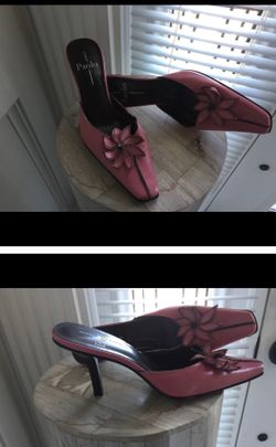 Leather Pink Mules