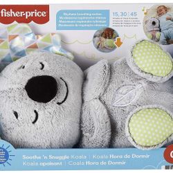 Fisher-Price Soothe 'n Snuggle Koala, juguete musical de peluche con movimiento de respiración realista, multicolor