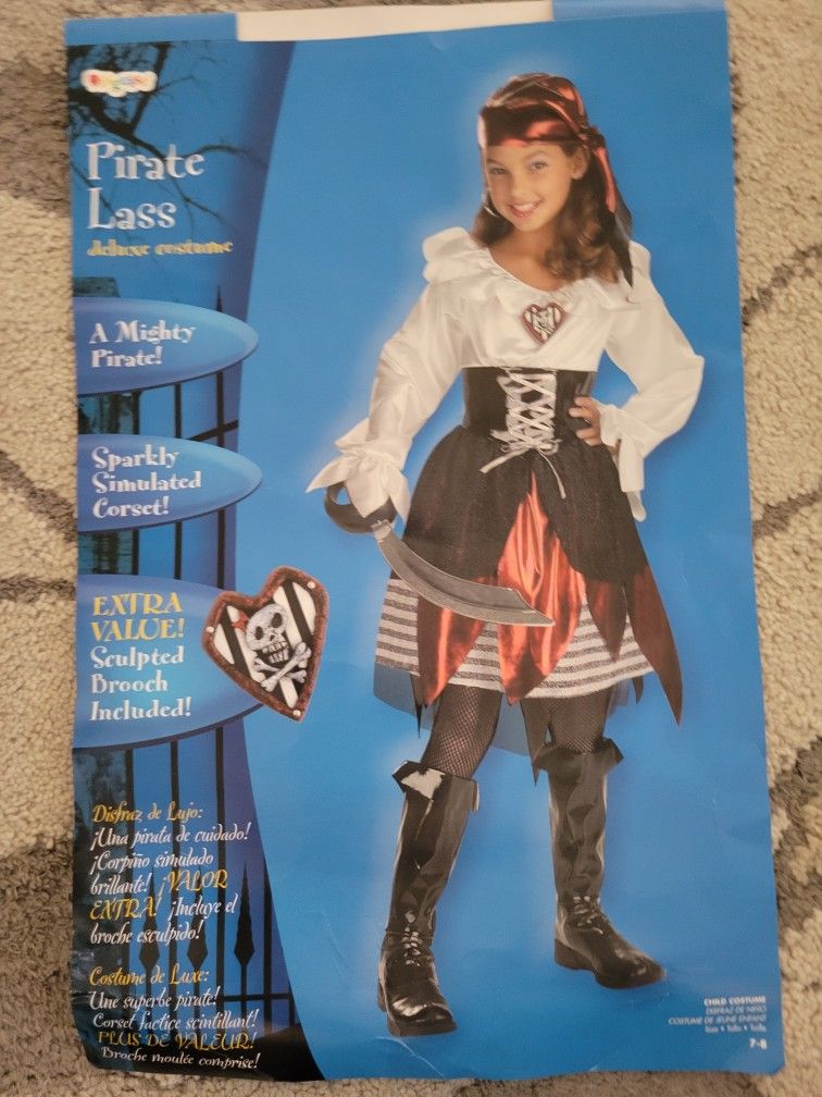 Girls Pirate Costume For 7-8 Year Old.