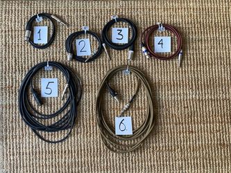 XLR female to TS/TRS Cables of various lengths