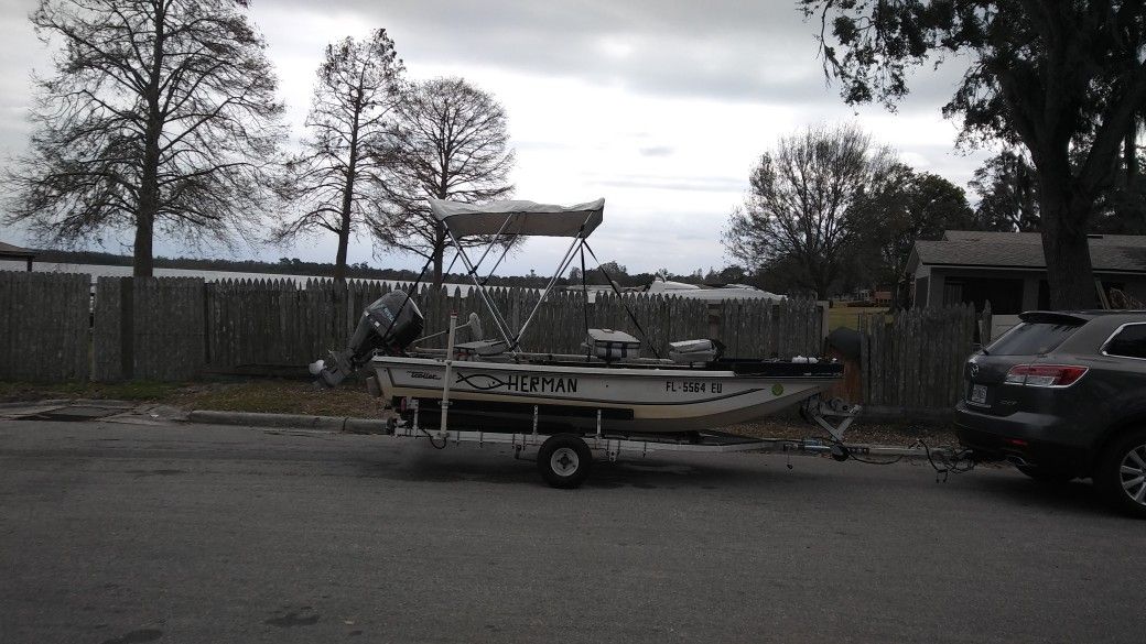 13'6" troller boat with Nissan motor