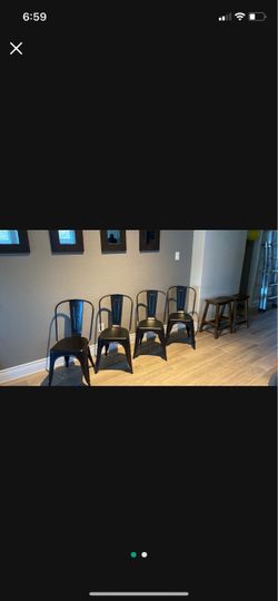 Metal stackable dining chairs