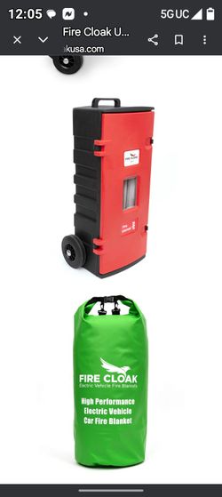 Electric vehicle fire blanket made by fire cloak