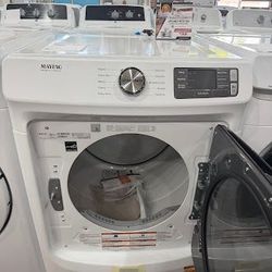 Maytag 7.3 Cu. Ft. White Stackable Front Load Gas Dryer with Quick Dry Cycle