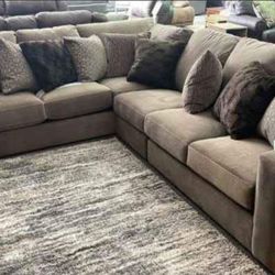 L Shaped Brown Sectional Couch 🛋️ Brand New 🔥