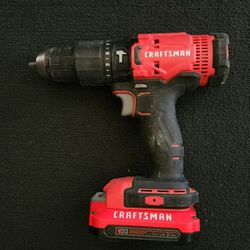 Craftsman CMCD711 20V Cordless Hammer Drill 1.3Ah Battery Tested