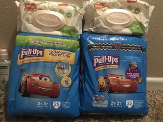 3 packs of diapers and 2 packs of wipes for $22