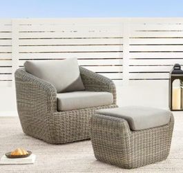 ❤️‍🔥 CHITA Patio Wicker Swivel Chairs with Ottoman,