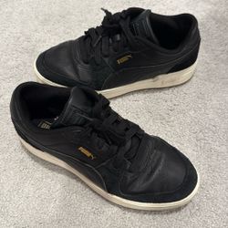 Men’s Black Leather And Suede Puma’s Size 11