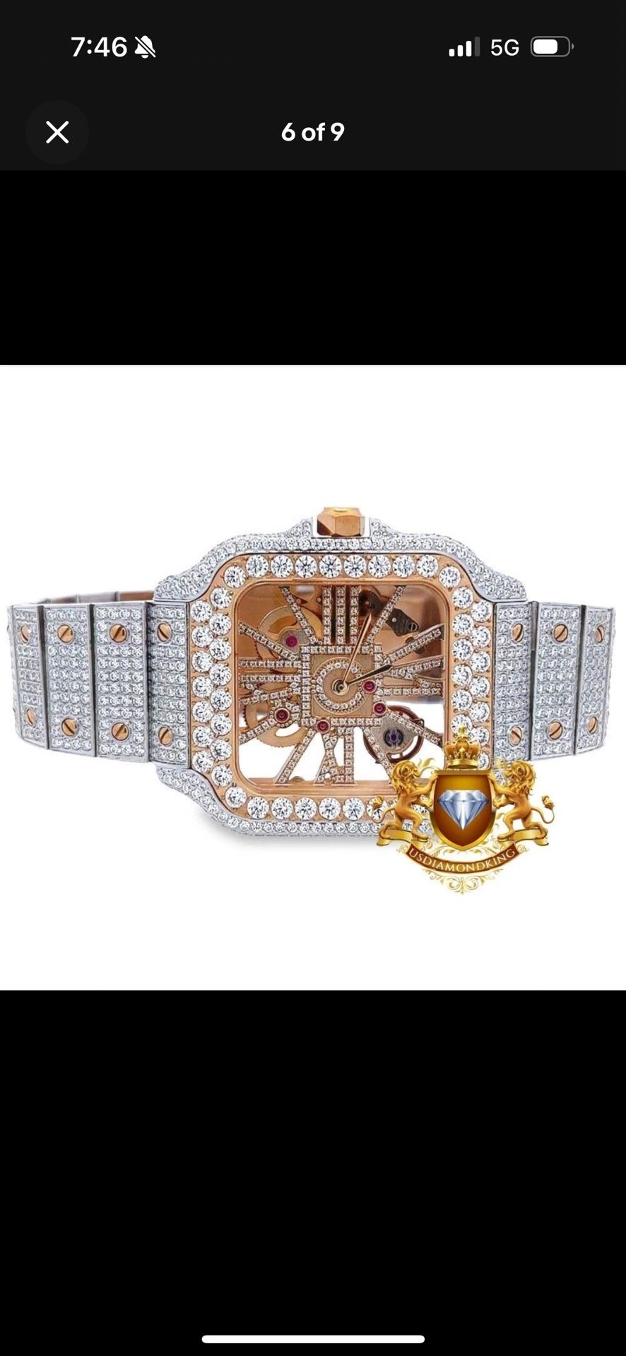 Vvs Moissanite Watch White And Rose Gold