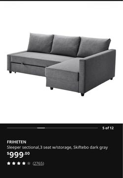 IKEA FRIHETEN Sleeper Section Couch/Sofa Bed