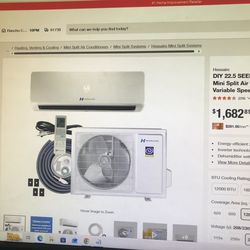 Hessaire Ductless Heat Pump Air Conditioner 18000 BTU 1.5 ton 230v/60Hz