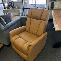 Top Grain Leather Small Sized Recliner 