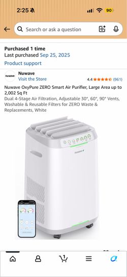 Nuwave OxyPure ZERO Smart Air Purifier