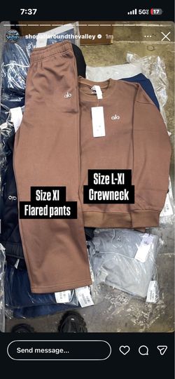 Alo sit Only got large and extra large crewneck an extra large sweats