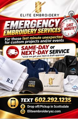 Embroidery, custom embroidery, uniforms, polo shirts, bridal gifts, caps, backpacks, company logo