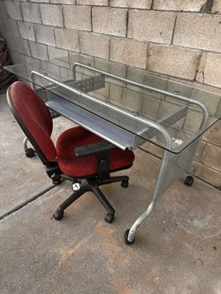 HON Ergonomic Office Chair + Glass Desk – Modern Home Office Set