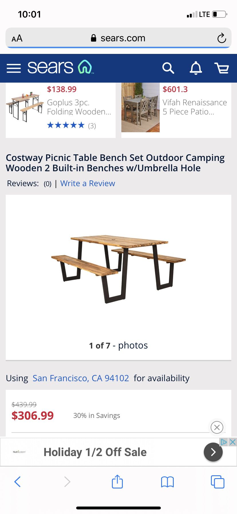 New Wooden Picnic Bench Table
