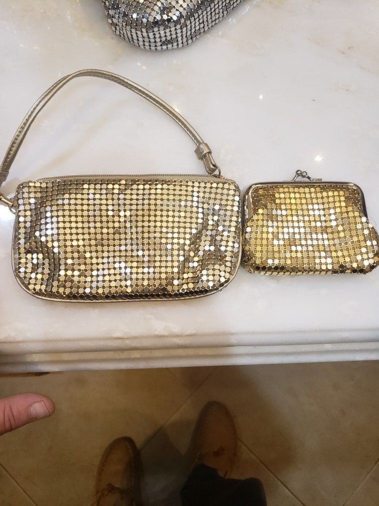 Gold Mesh Bag And Purse. NEW