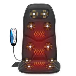 COMFIER Massage Seat Cushion Back Massager with Heat, 10 Motors Vibration Chair Pad (Not Shiatsu, Rolling Massage, Chair Massager for Office/ Home