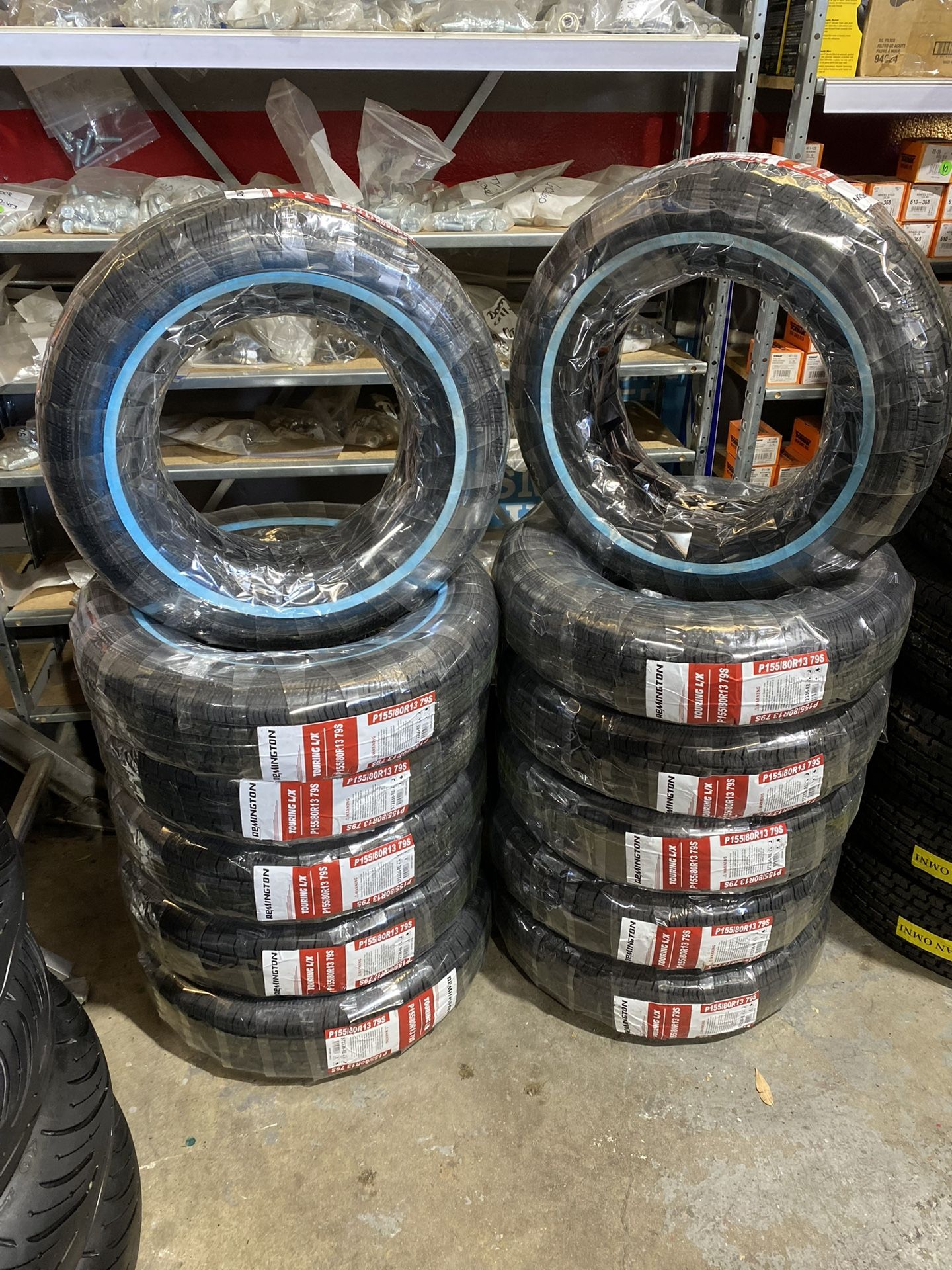 155/80r13 Remington White Wall Tires With Lead Hammers
