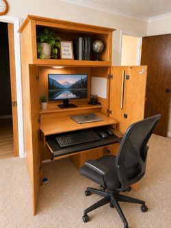 Hide-A-Way Computer Desk Armoire -   ONE OF A KIND - $100 OBO