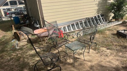 Patio rocking metal chairs