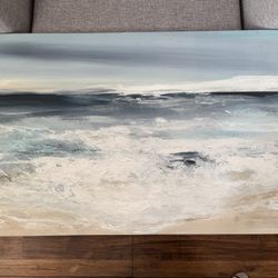 Large Beach Ocean Coastal Waves Wall Hanging Art