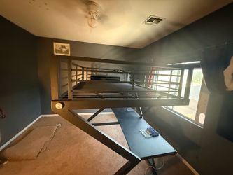 Loft bed with desk