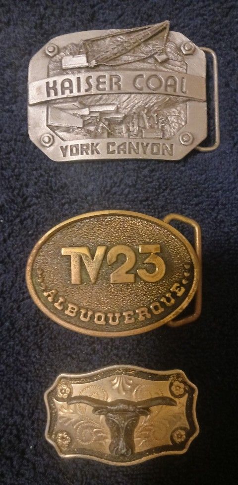 3 Vintage Belt Buckles