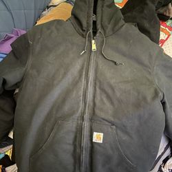 2 Mens Carhartt Jackets Black And Brown/ Sherpa Lined