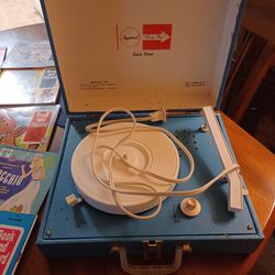 Vintage Record Player With Records 