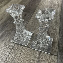 Antique glass candle holder