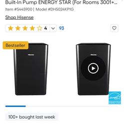 Hines 50 quart dehumidifier with built-in pump